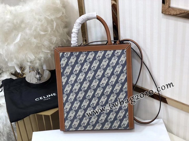 Celine專櫃2023新款單肩斜挎手拎托特包 192082 賽琳刺繡提花CABAS小號購物袋 sldj2212